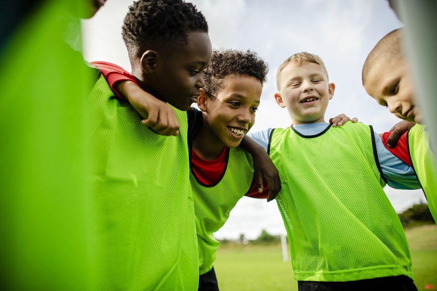 Children playing team sports